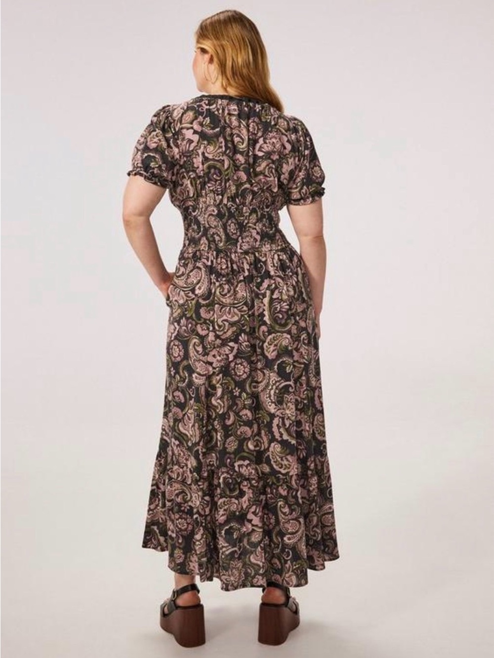 torrid Black Maxi Dress with Pink Rose Floral pattern - Picture 2 of 8